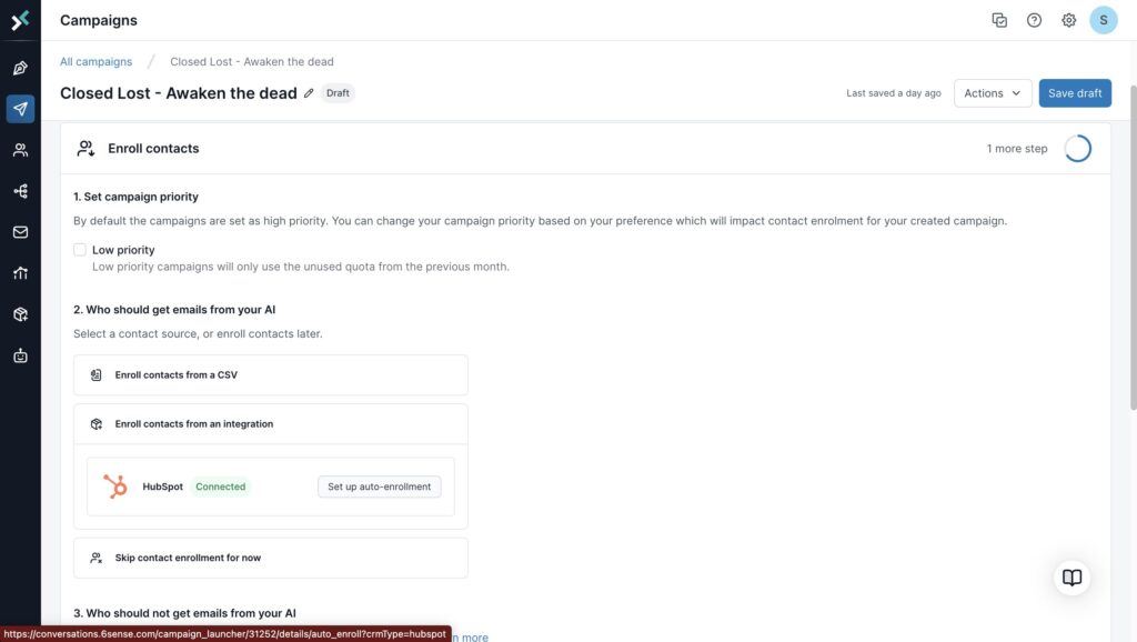 Hubspot 6sense integratino