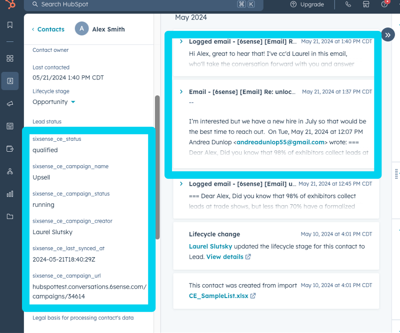 Hubspot and 6sense integration