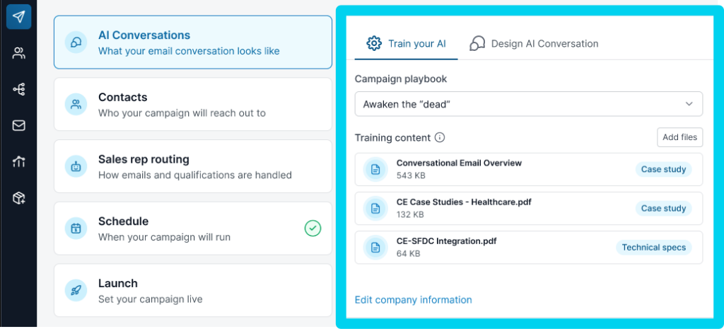 AI conversations feature in the 6sense platform