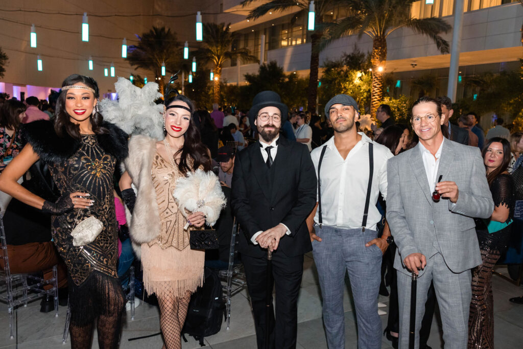 group of people at a conference party