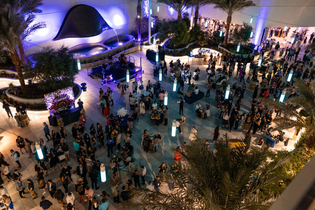 a large group of people at a party