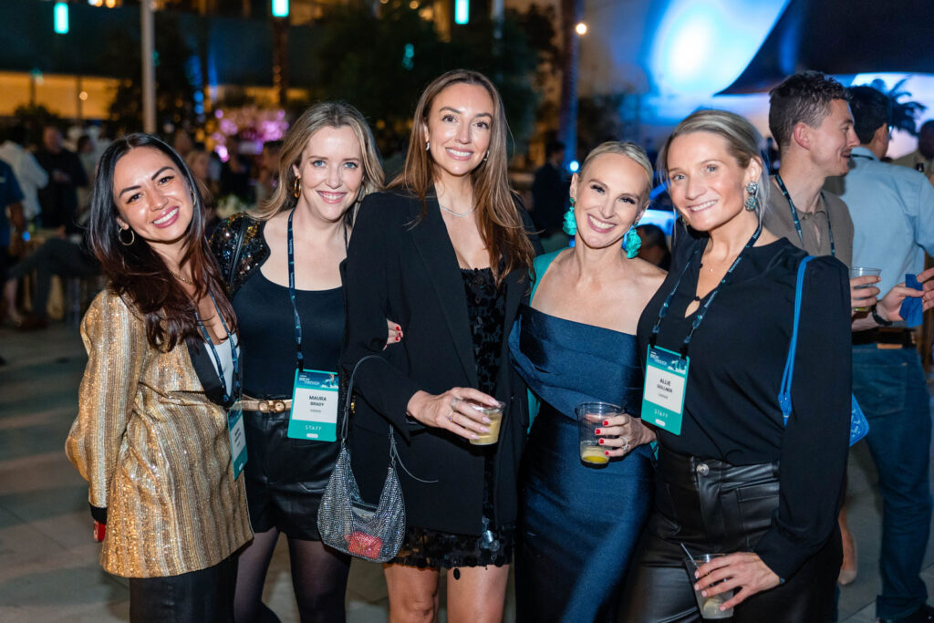 group of people at a conference party